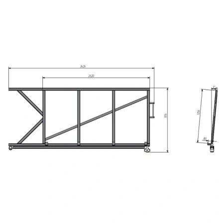 Стеллаж для вертикального хранения листового металла 2,5х1,25_1т_5к от компании Абсолют